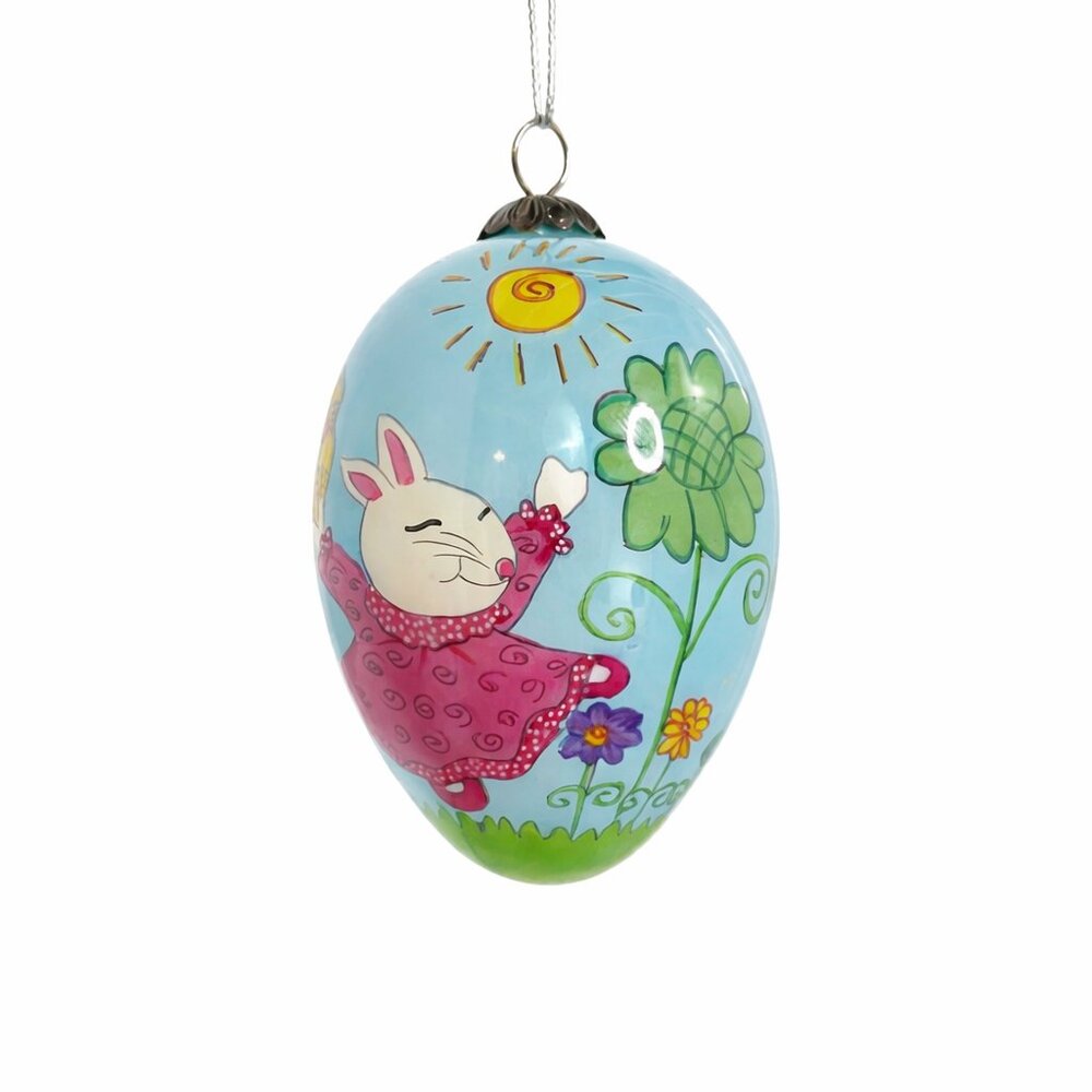 Easter | Li Bien Hand Painted Glass Ornament | Spring Bunny Theme | Collector
